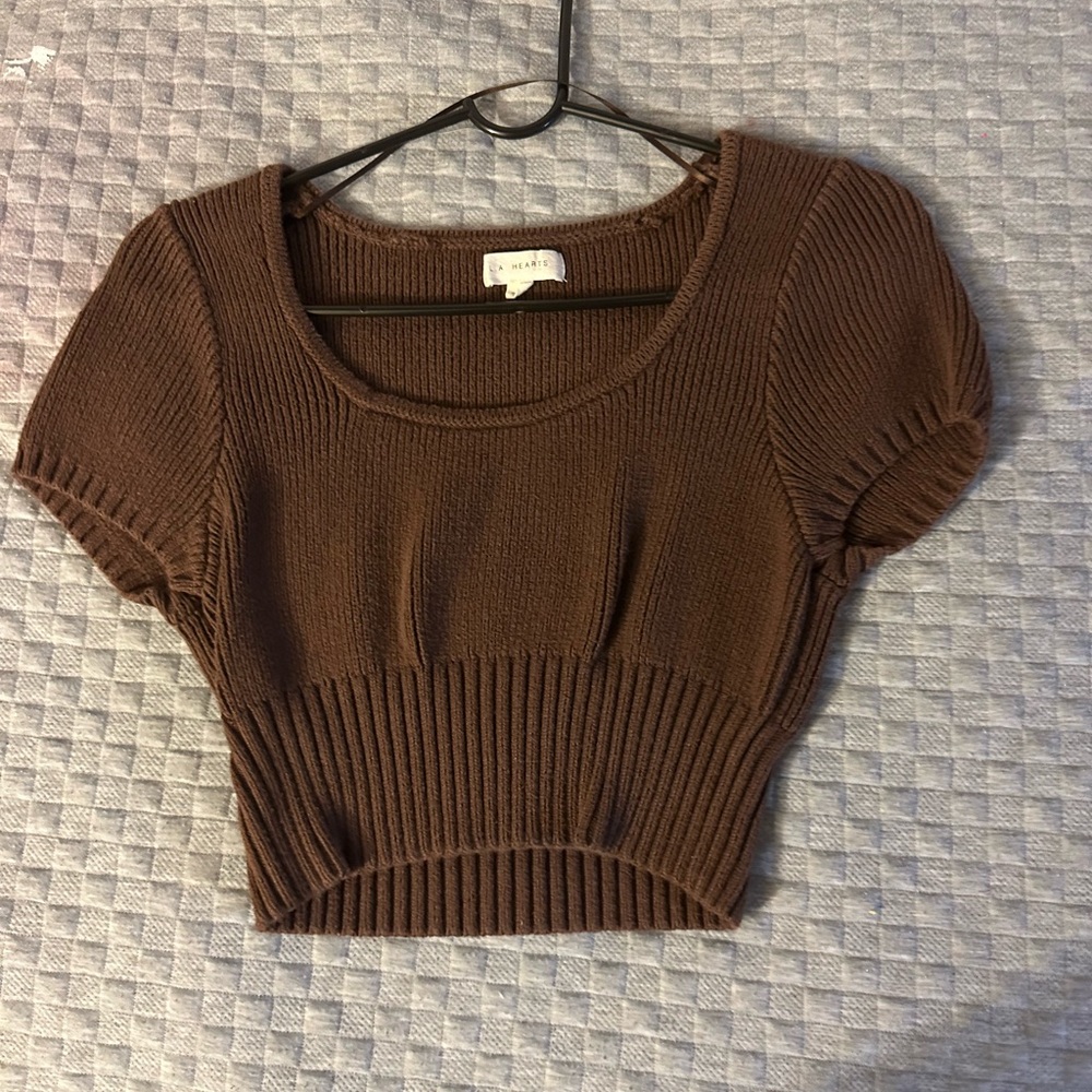 Brown cropped top from L.A Hearts by Pacsun